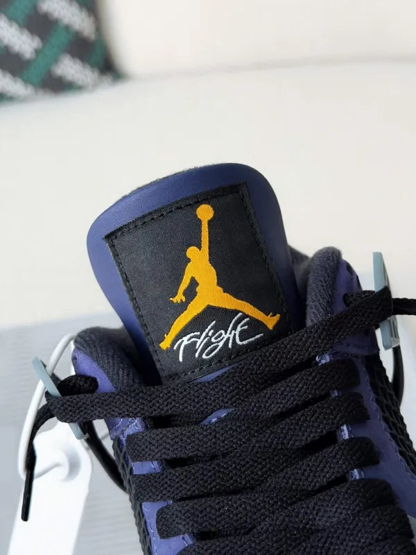 Air Jordan 4 Retro “Lakers” Sneakers – Purple, Gold, Black