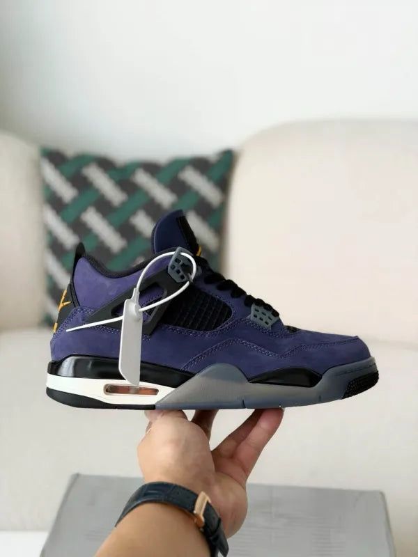 Air Jordan 4 Retro “Lakers” Sneakers – Purple, Gold, Black