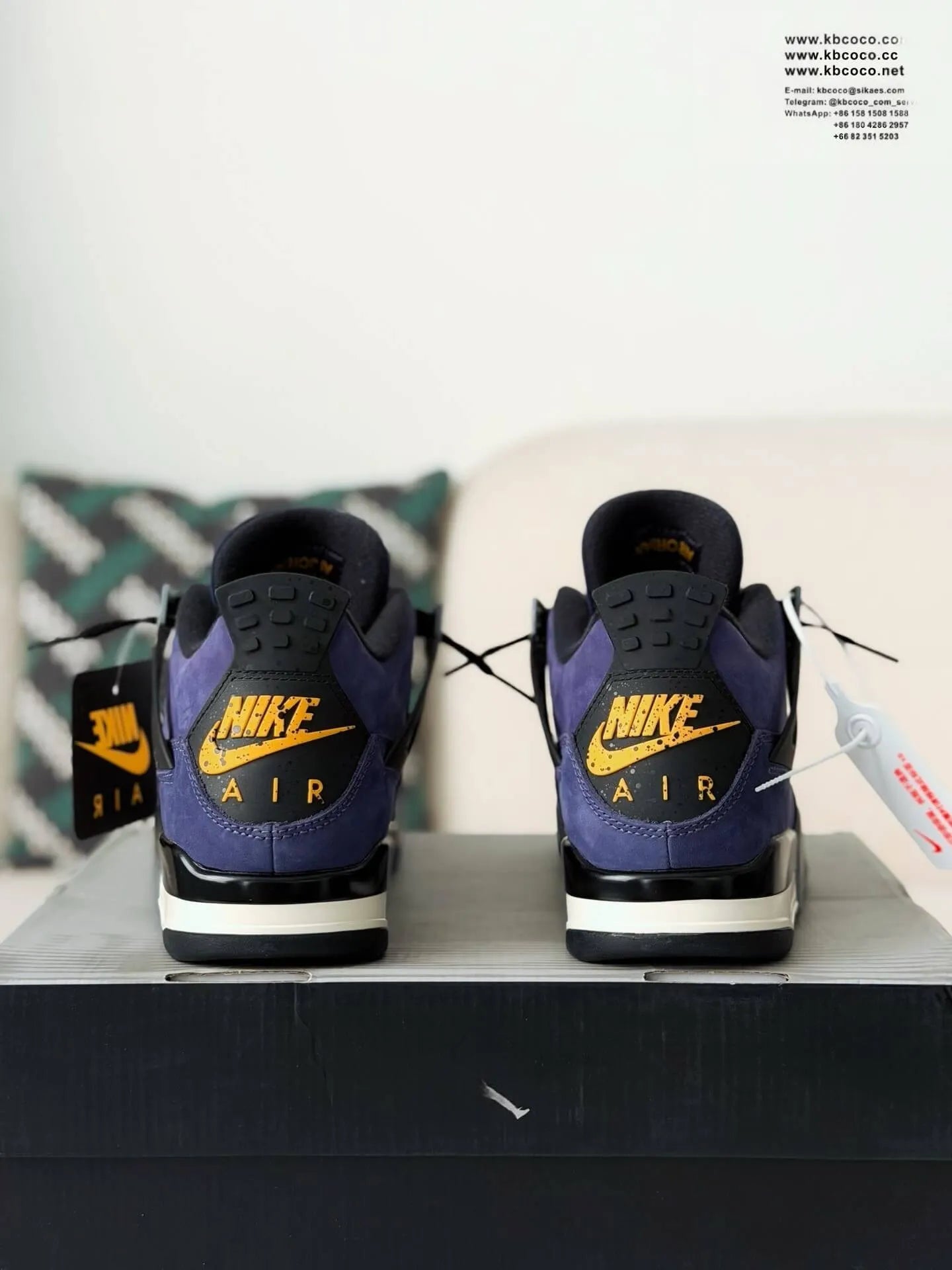 Air Jordan 4 Retro “Lakers” Sneakers – Purple, Gold, Black