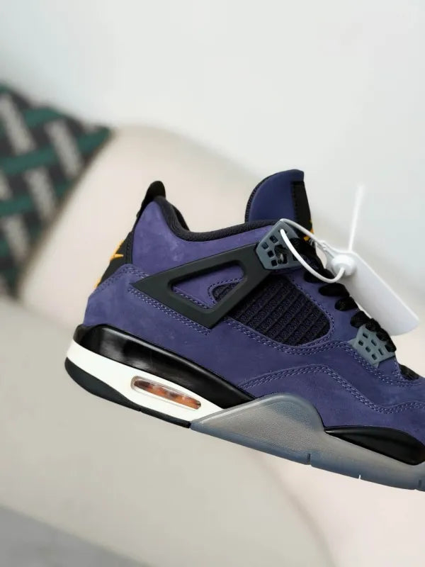 Air Jordan 4 Retro “Lakers” Sneakers – Purple, Gold, Black