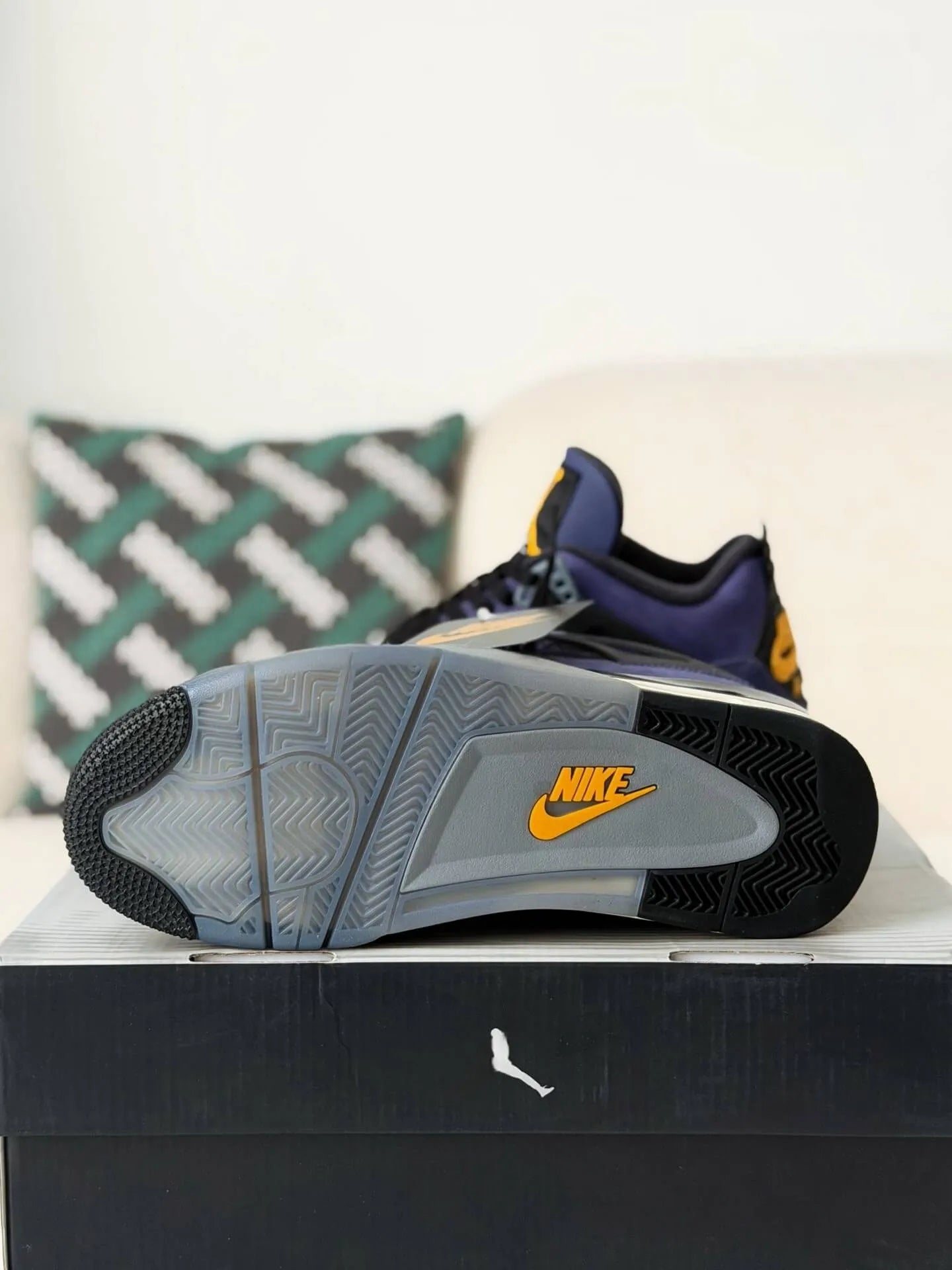 Air Jordan 4 Retro “Lakers” Sneakers – Purple, Gold, Black