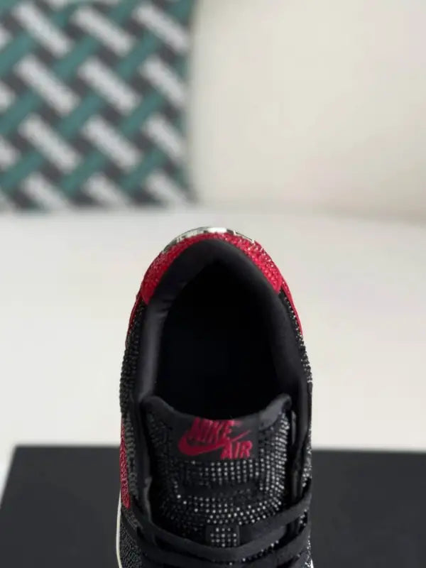 Air Jordan 1 Low “Bred Bling” Black & Red