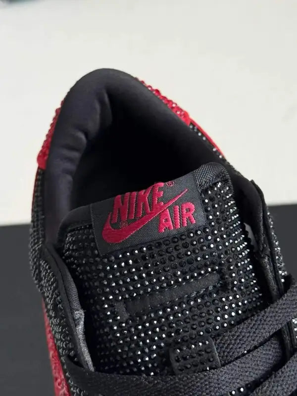 Air Jordan 1 Low “Bred Bling” Black & Red