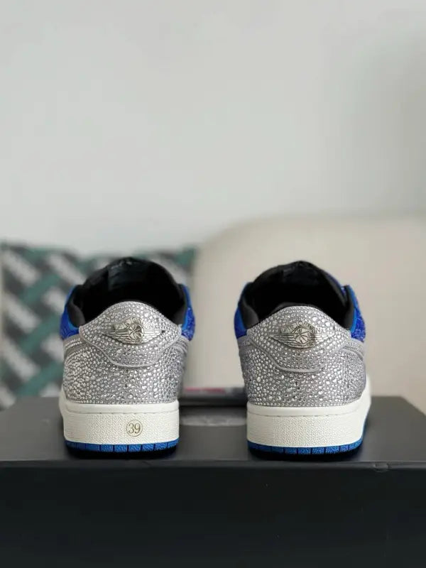 Air Jordan 1 Low “Royal Bling” Royal Blue & Silver rhinestones