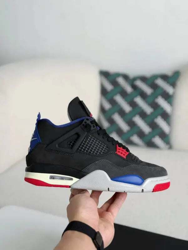 Air Jordan 4 Retro ‘Rare Air’ in Black, Royal Blue, and Red