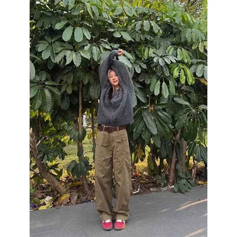 Retro Knife Pant Cut Tapered Cargo Casual Pants for Women, Loose Versatile Casual Drapey Long Pants, Ins Trendy - Luxuryurbanwear