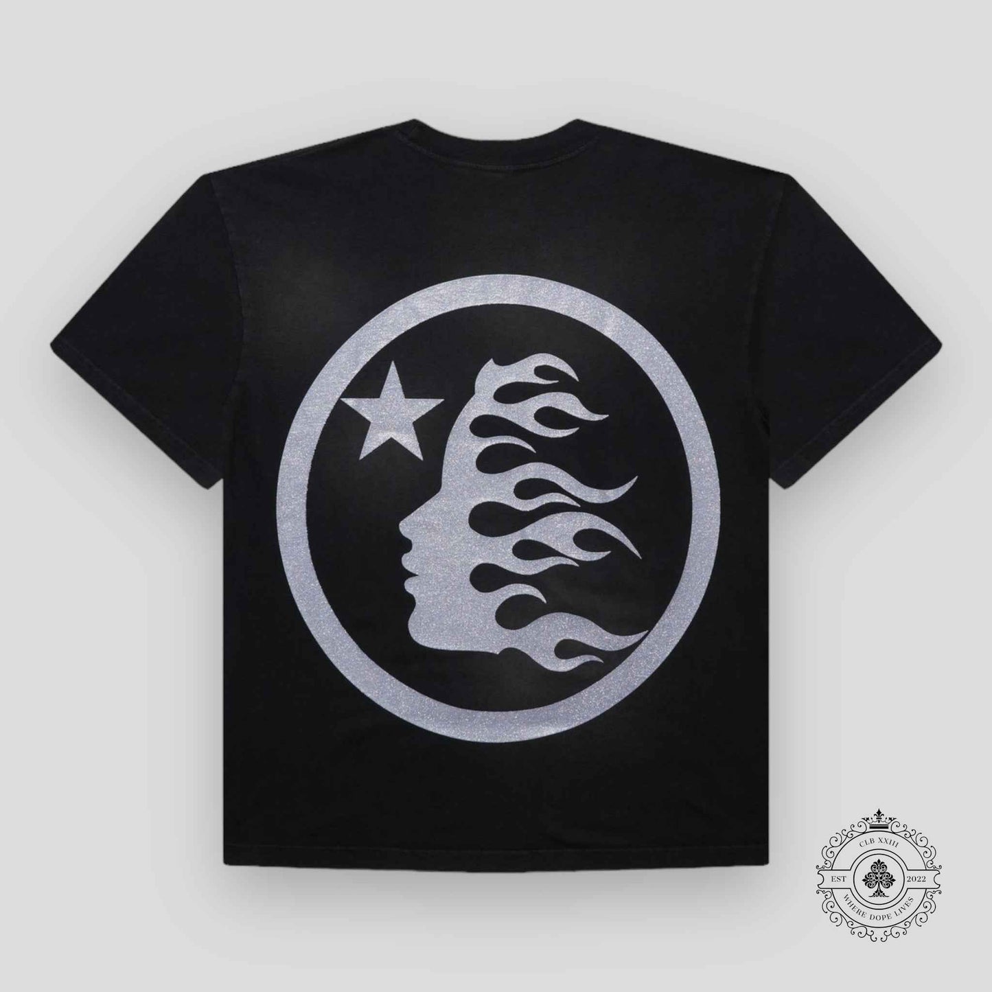 Hellstar Sport Logo Gel T-shirt in Black / Glitter