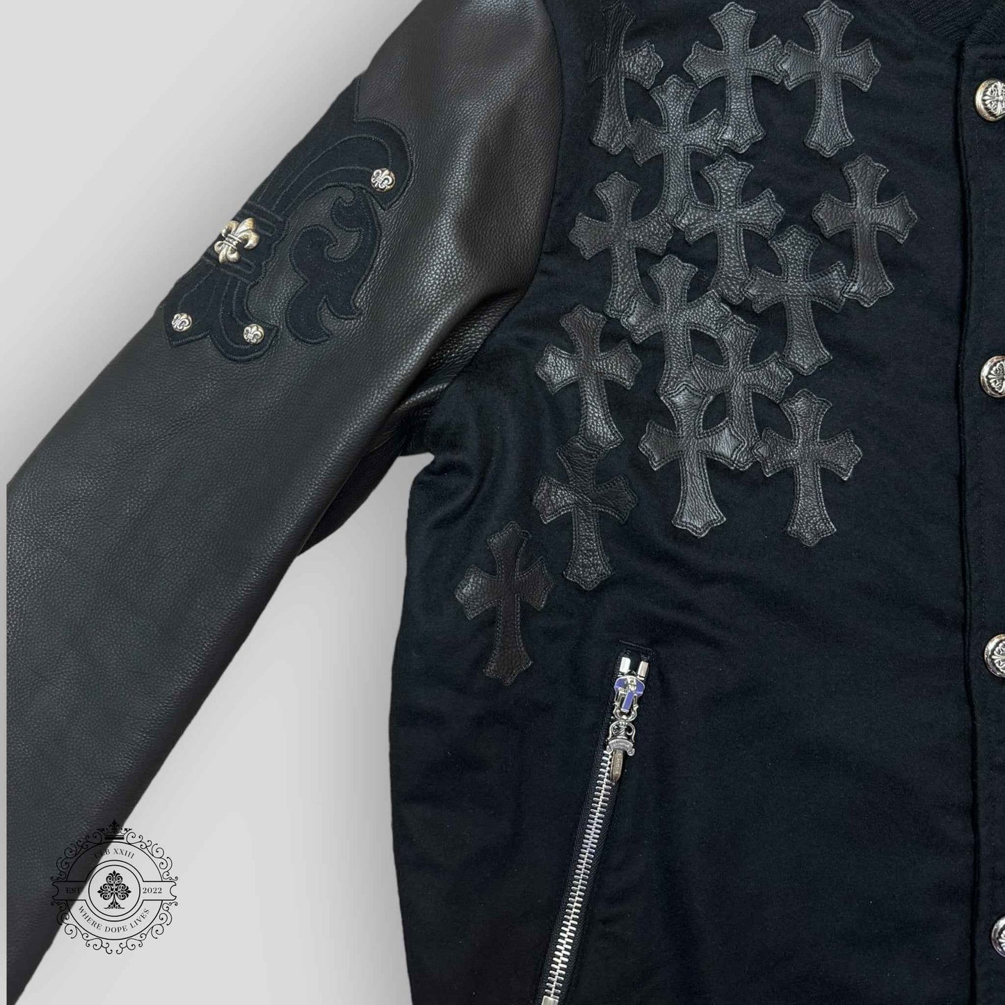 Chrome Hearts Letterman Jacket in Black