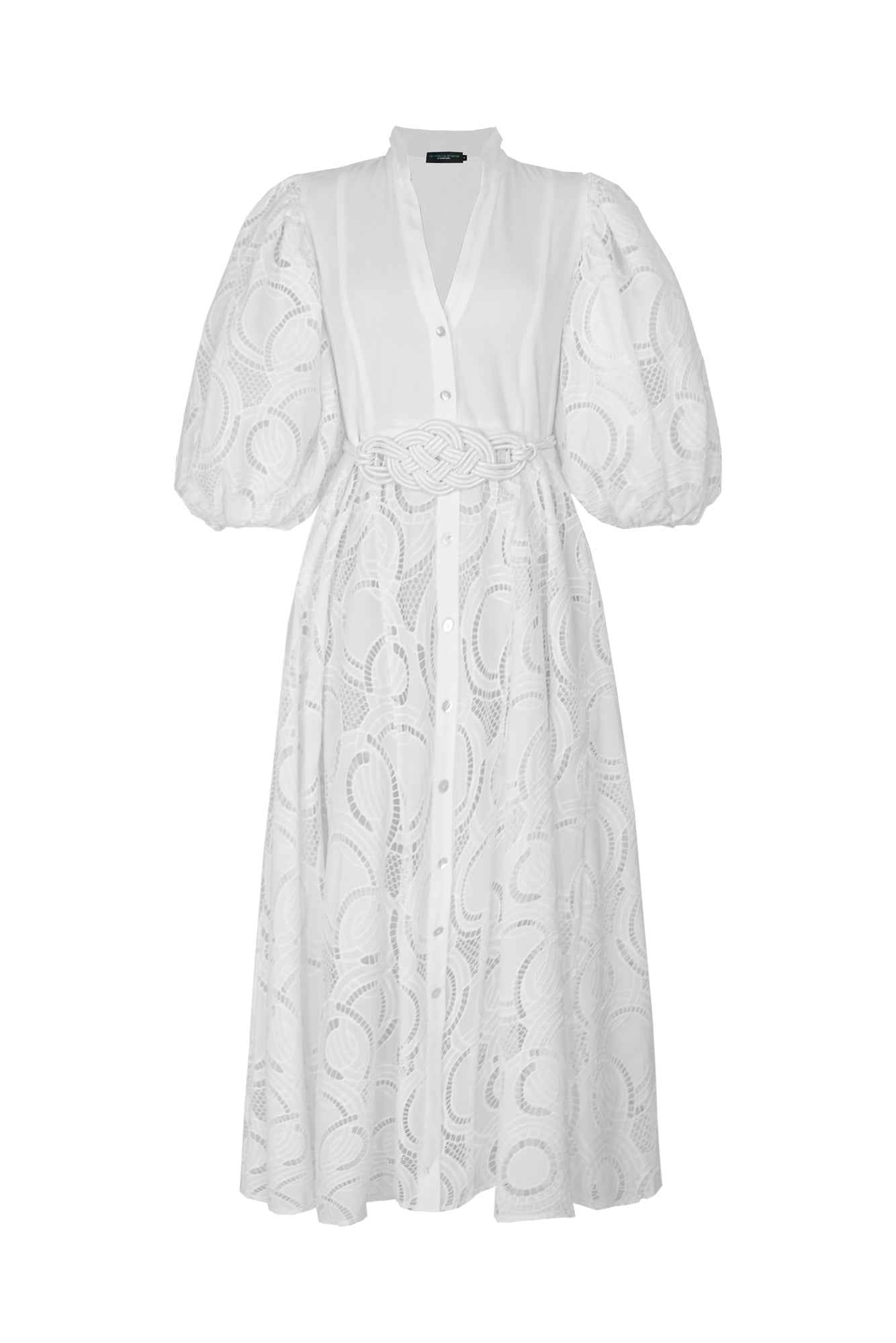 BROMELIA DRESS IN WHITE EYELET