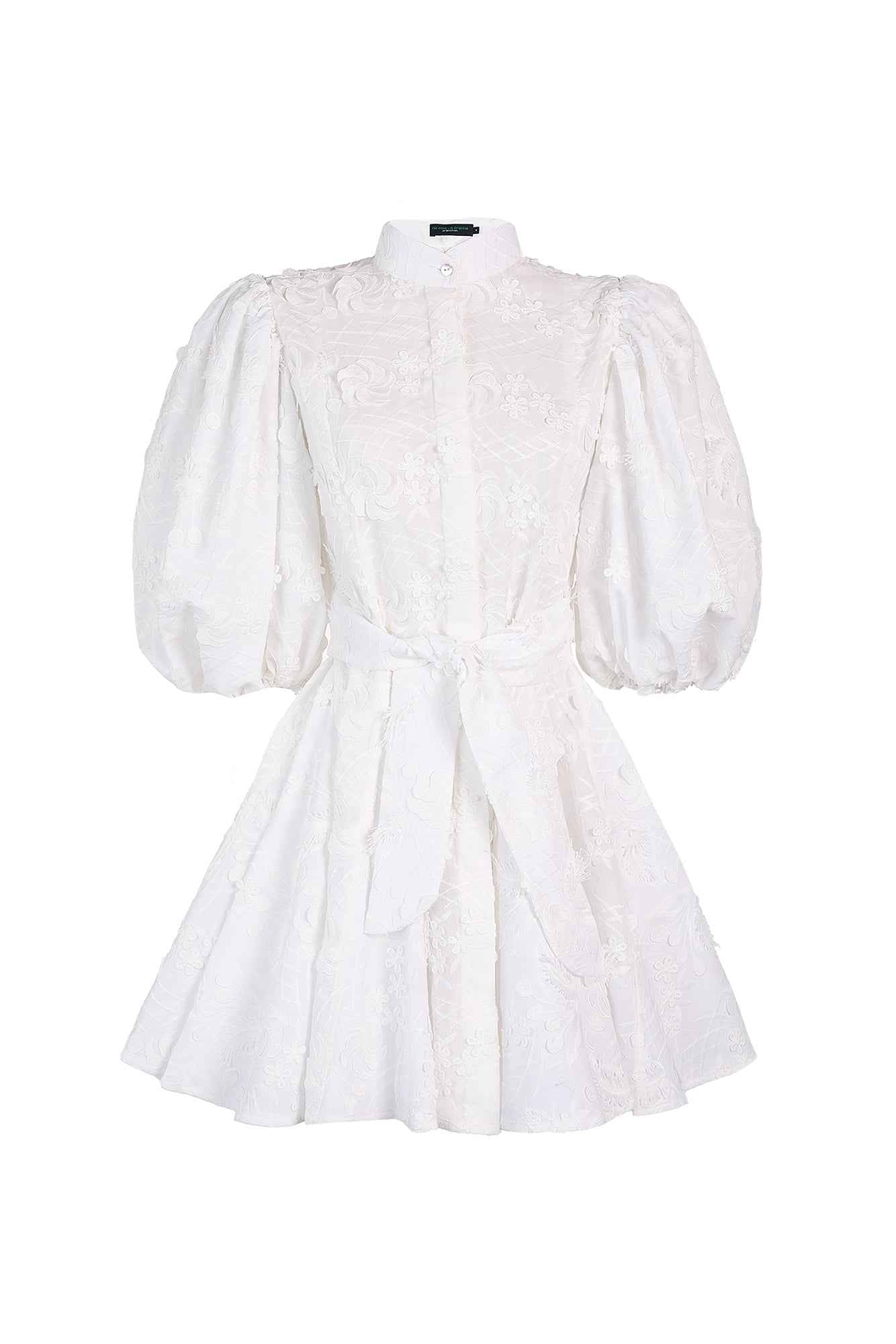 BROMELIA DRESS MINI IN EMBROIDERY GARDEN OFF WHITE