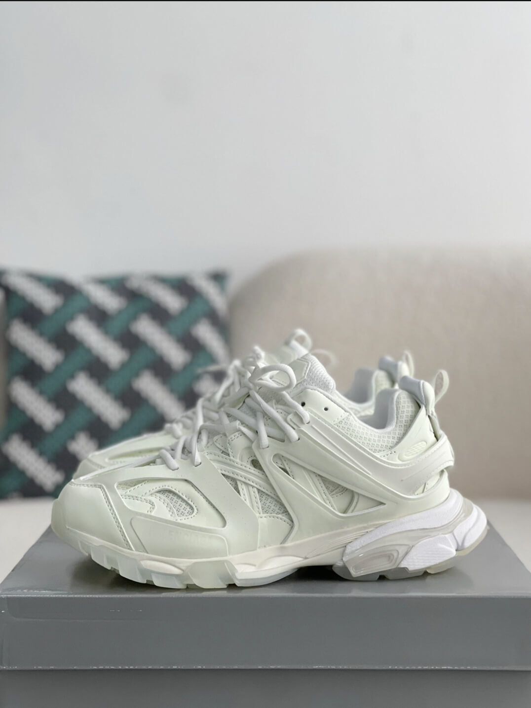 Balenciaga Track Sneaker – Triple White / Chalk CUSTOM