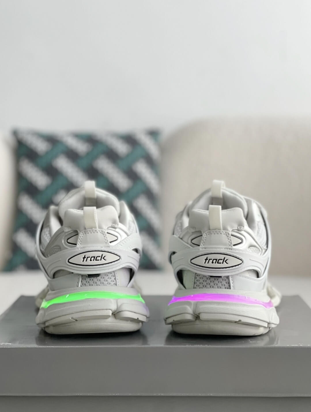 Balenciaga Track Sneaker LED – White / Light Grey CUSTOM
