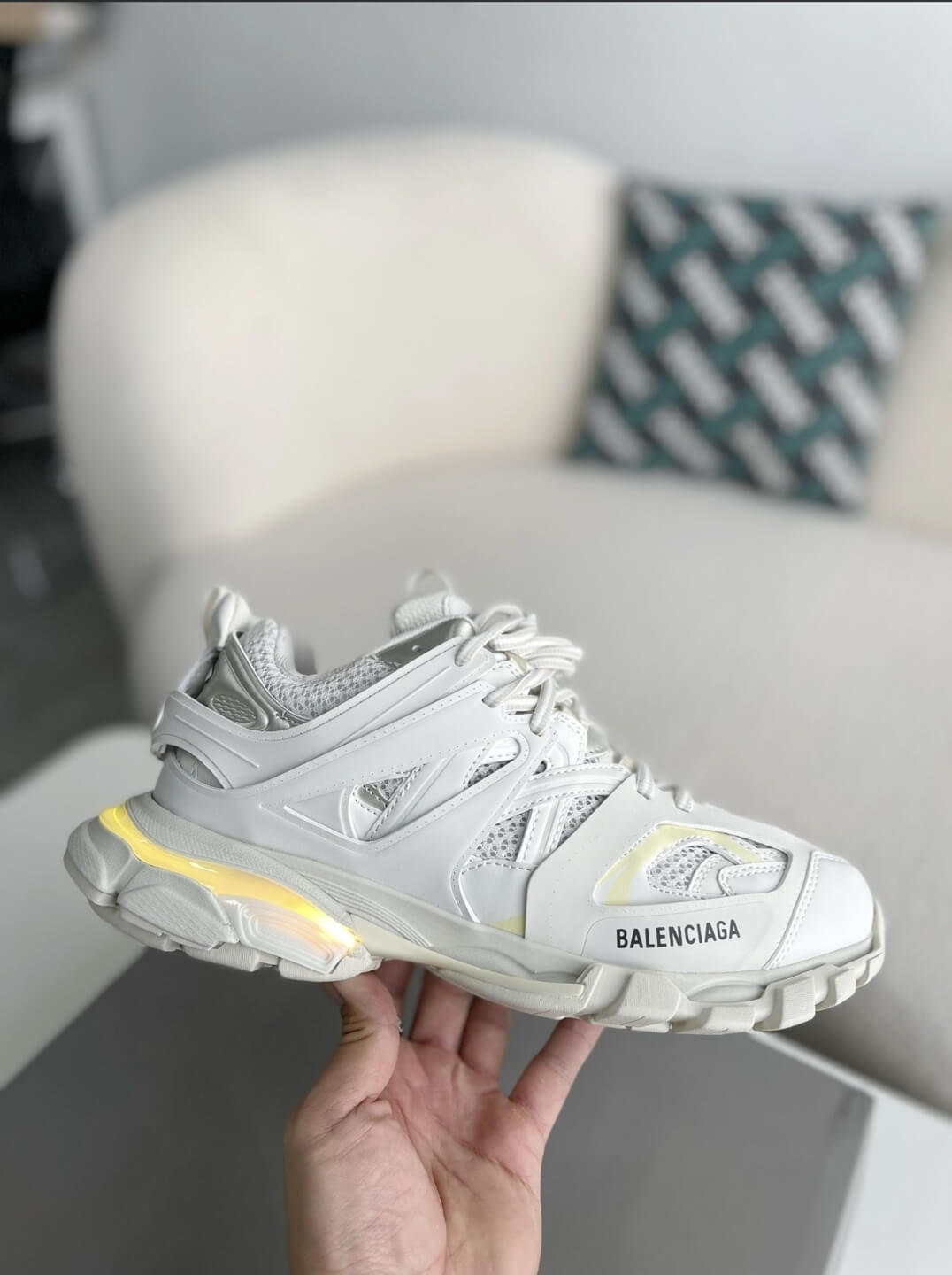 Balenciaga Track Sneaker LED – White / Light Grey CUSTOM