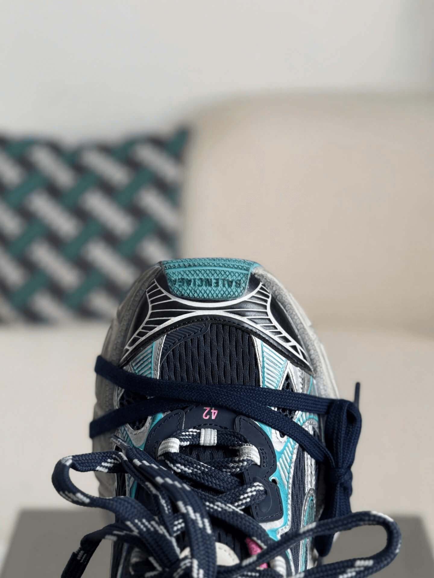 Balenciaga 3XL Sneaker – Navy, Silver & Pink CUSTOM