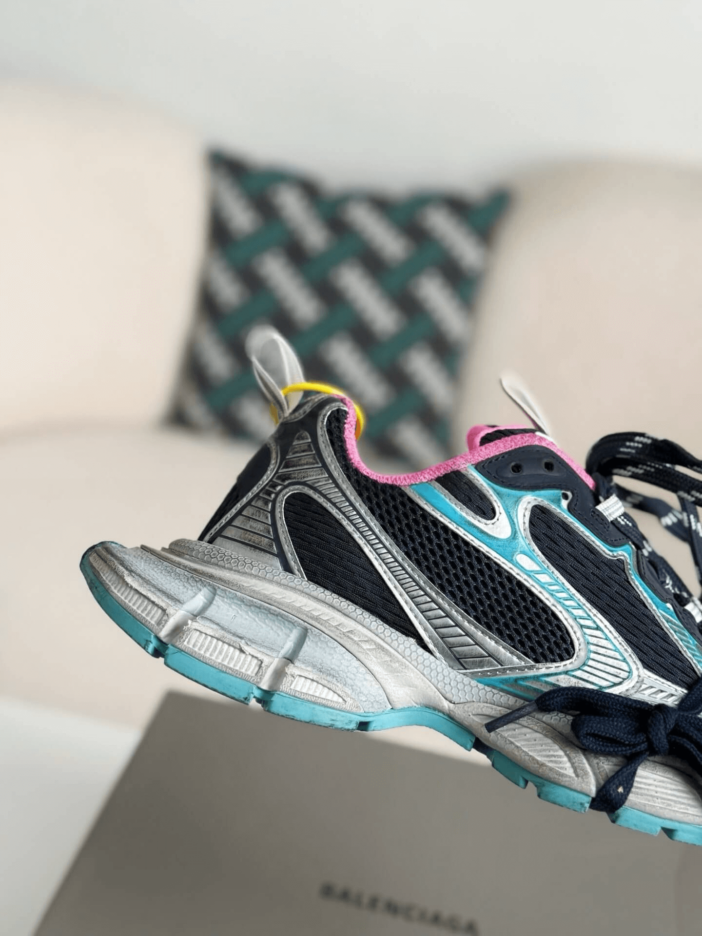 Balenciaga 3XL Sneaker – Navy, Silver & Pink CUSTOM