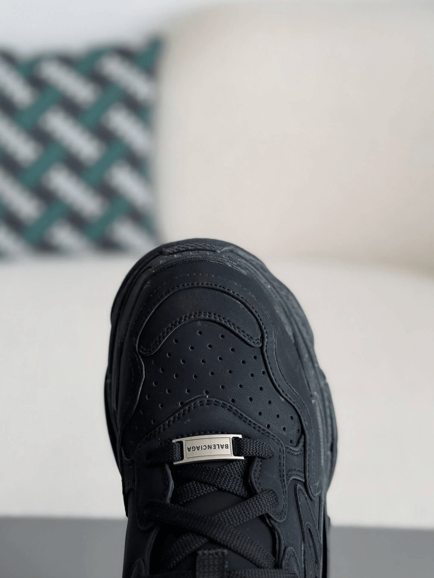 Balenciaga Triple S Sneaker – Full Black Nubuck & Mesh CUSTOM