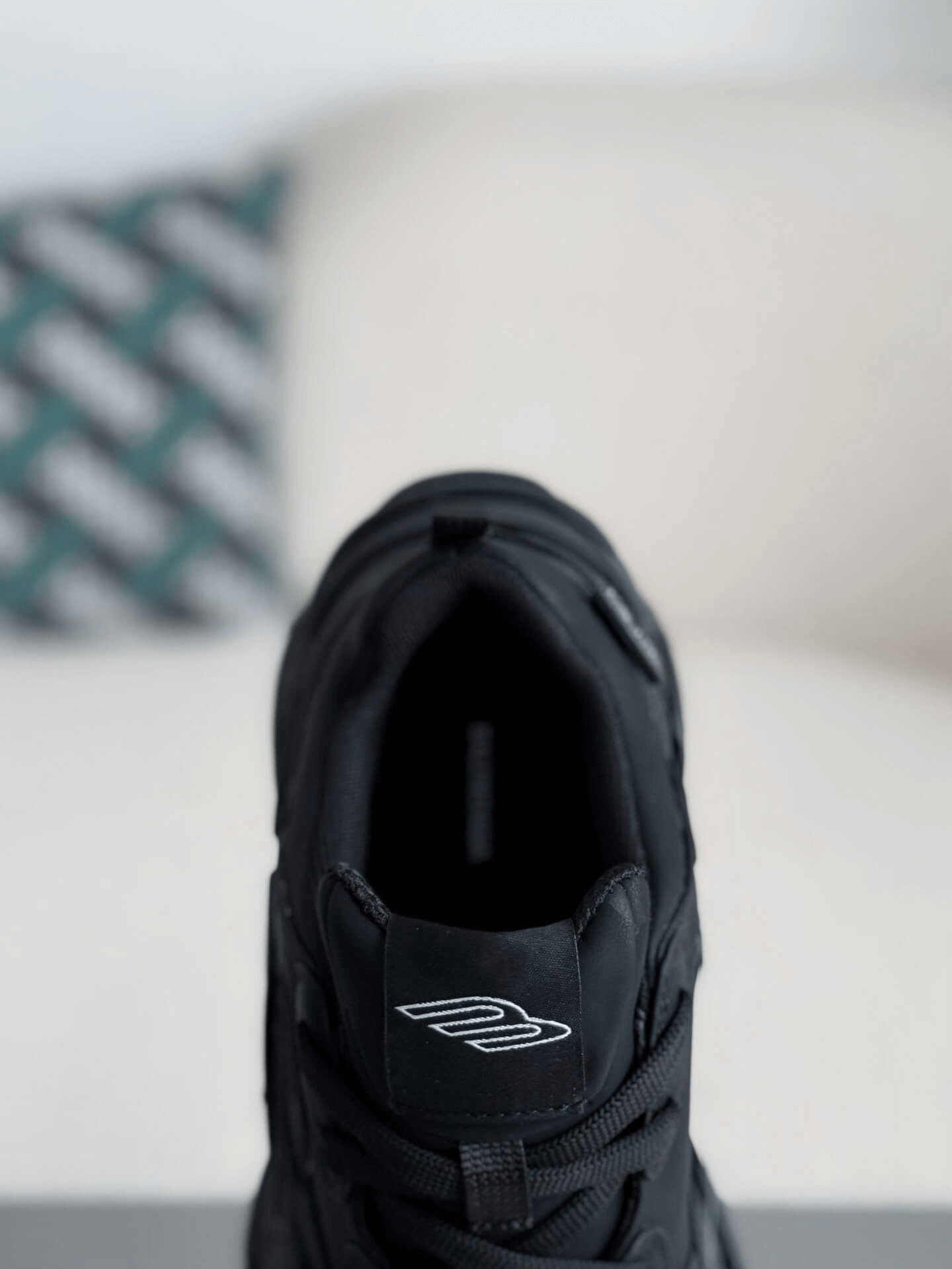 Balenciaga Triple S Sneaker – Full Black Nubuck & Mesh CUSTOM