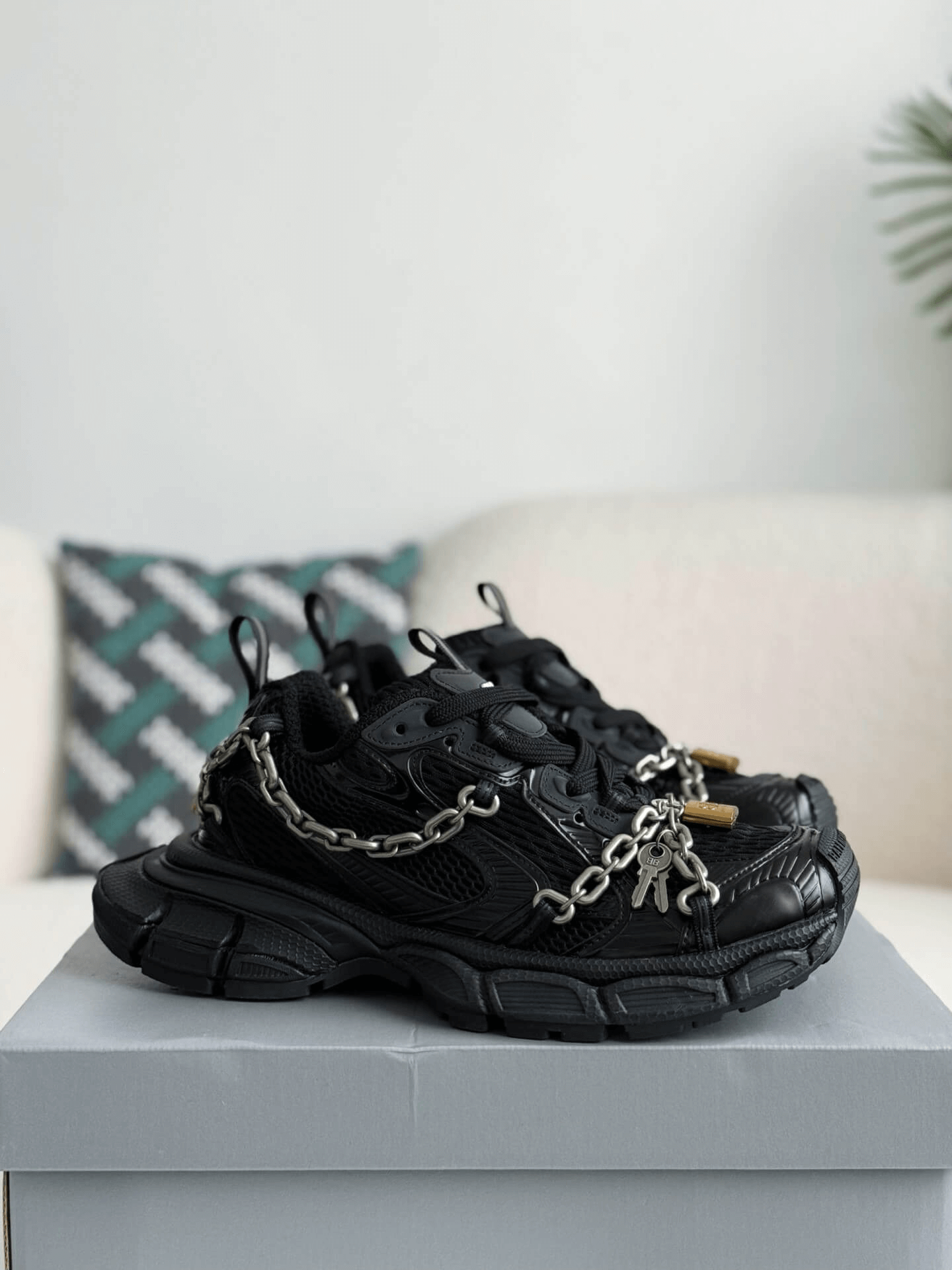 Balenciaga 3XL Chain Sneaker in Black CUSTOM