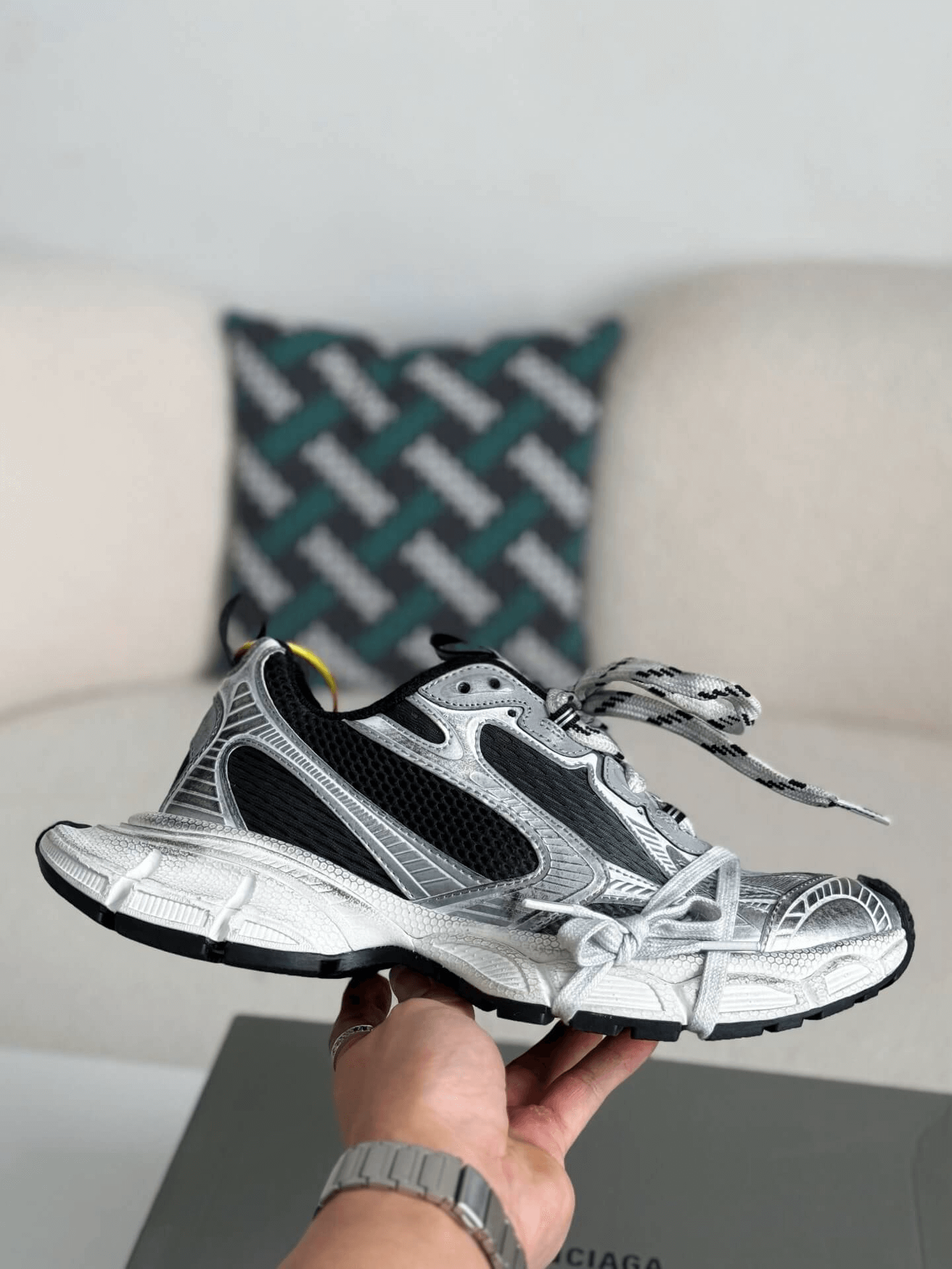 Balenciaga 3XL Sneaker – Silver, Black & White CUSTOM