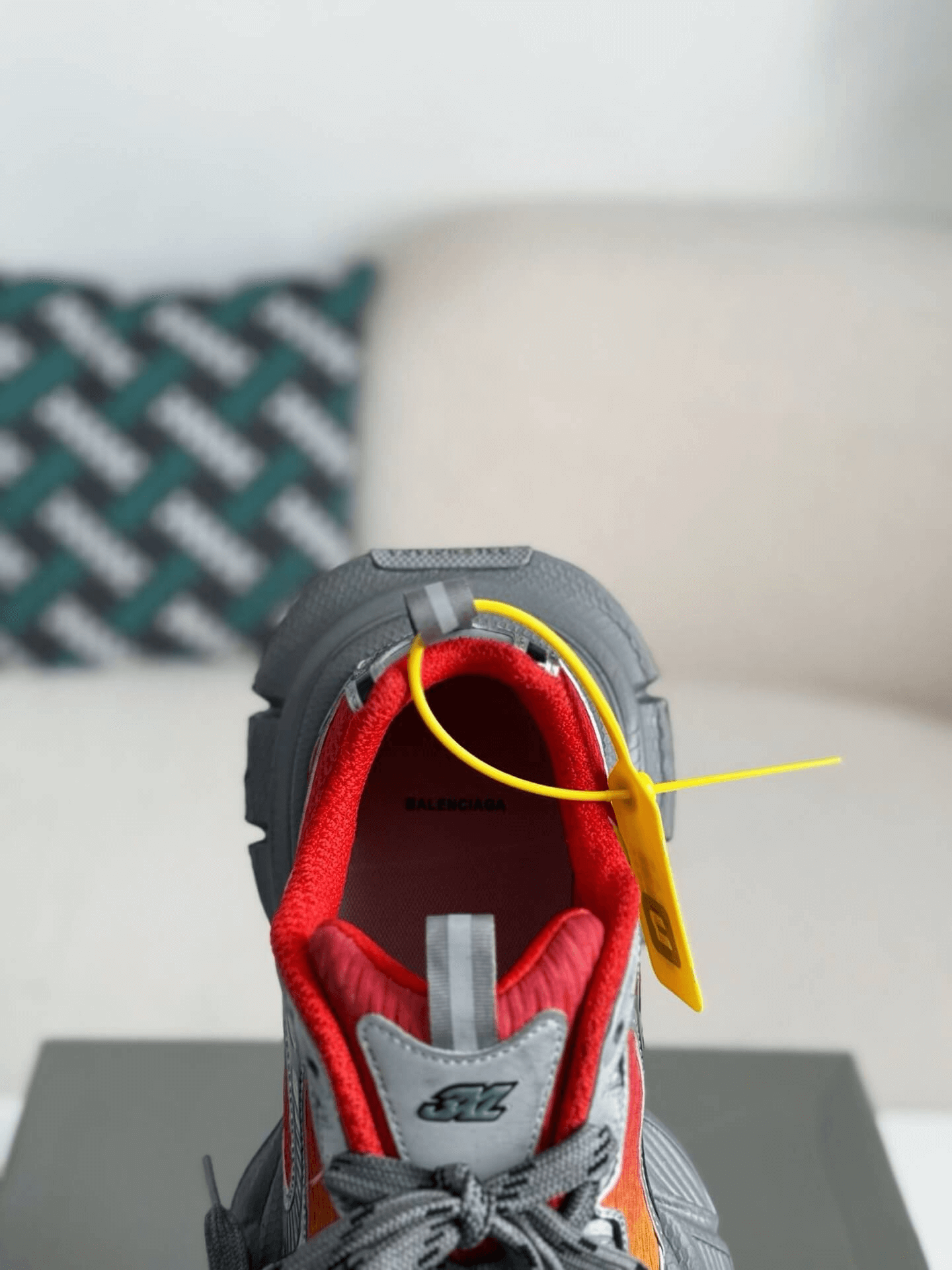 Balenciaga 3XL Sneaker – Red, Yellow & Metallic Silver CUSTOM