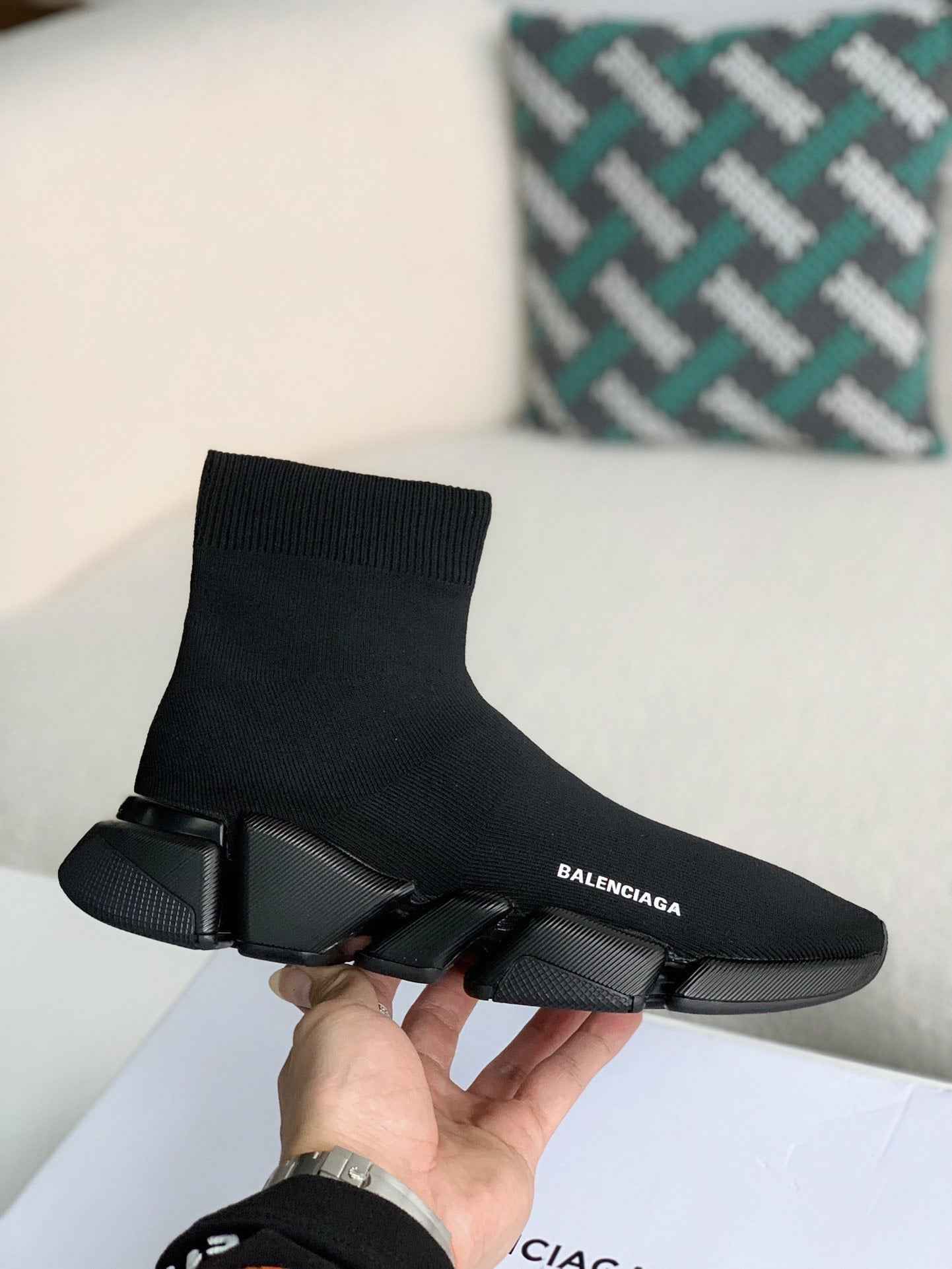 Balenciaga Speed 2.0 Recycled Knit Sneaker in Black