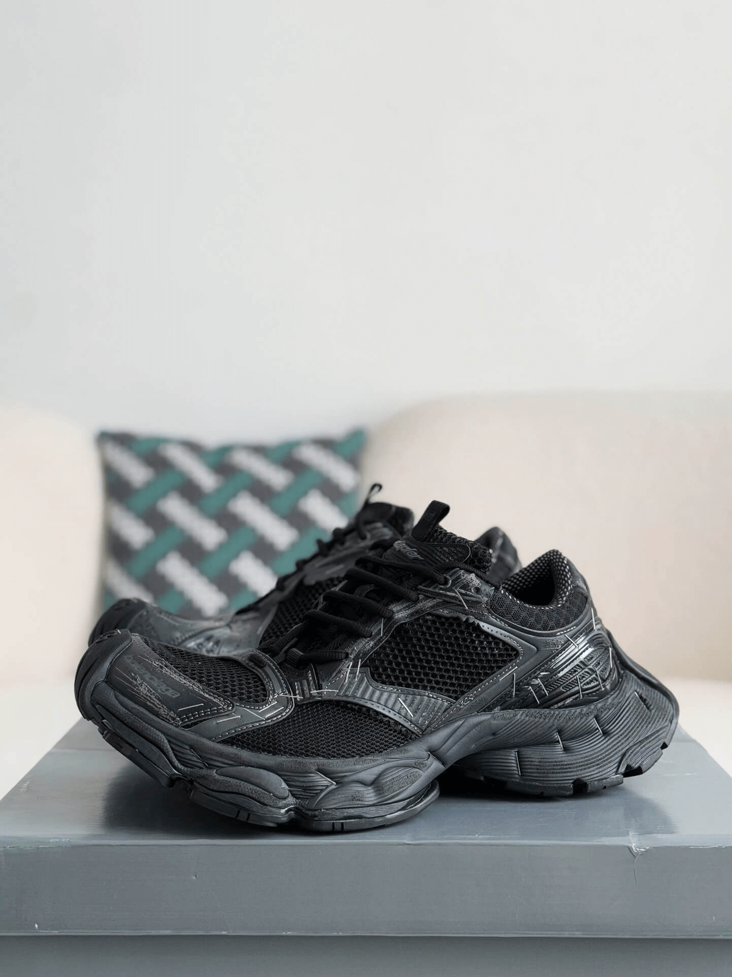 Balenciaga Stapler Trainers in Black CUSTOM