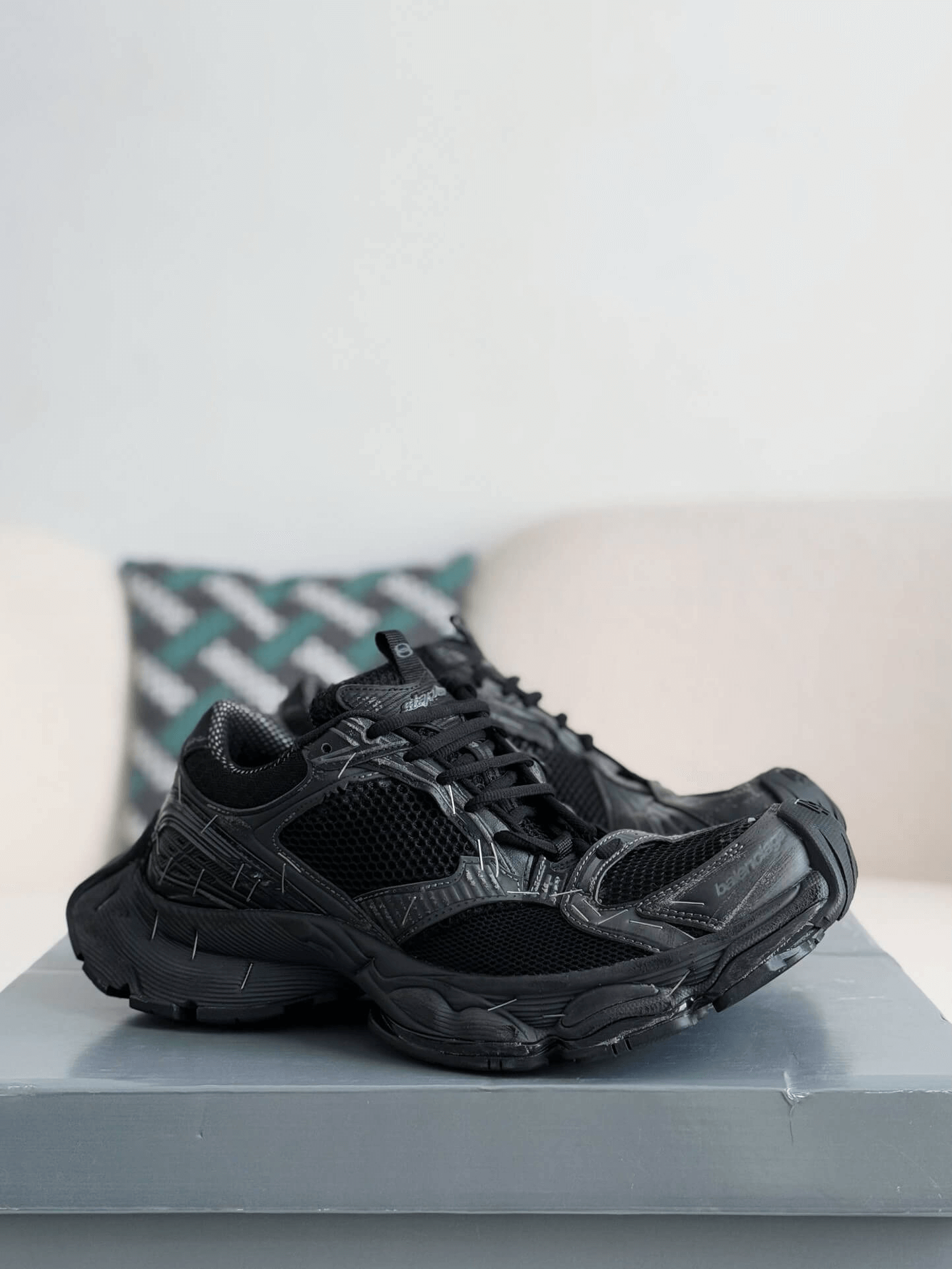 Balenciaga Stapler Trainers in Black CUSTOM