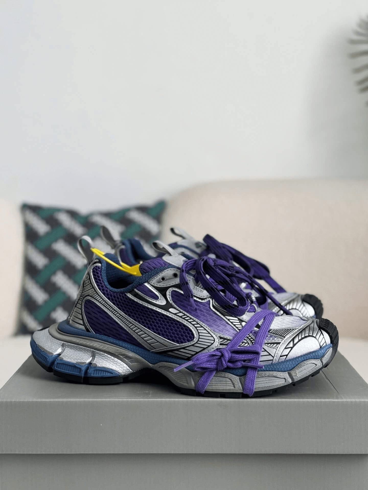 Balenciaga 3XL Sneaker – Purple, Silver & Blue CUSTOM