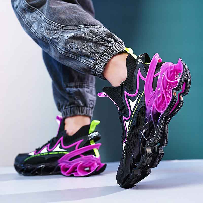 Model wearing Blaze Diablo shoes during a heavy barbell squat to show heel stability