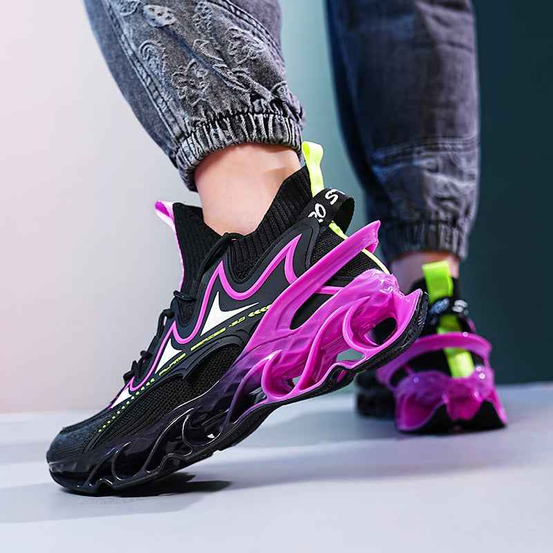 Model wearing Blaze Diablo shoes during a heavy barbell squat to show heel stability