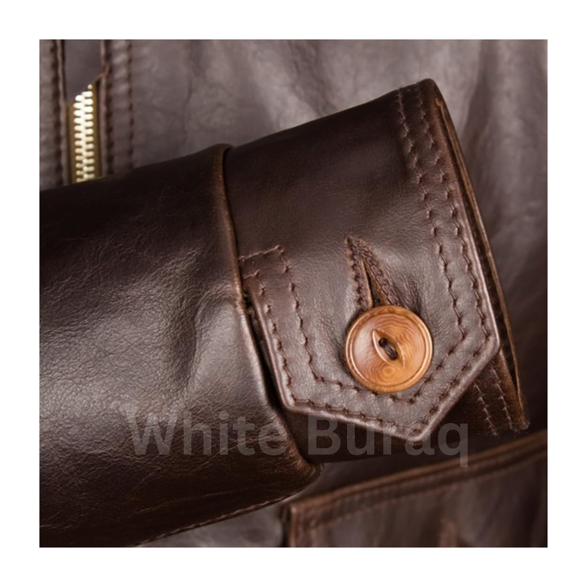 Men's Distressed Brown Steerhide Leather Jacket with Buckle Cuffs