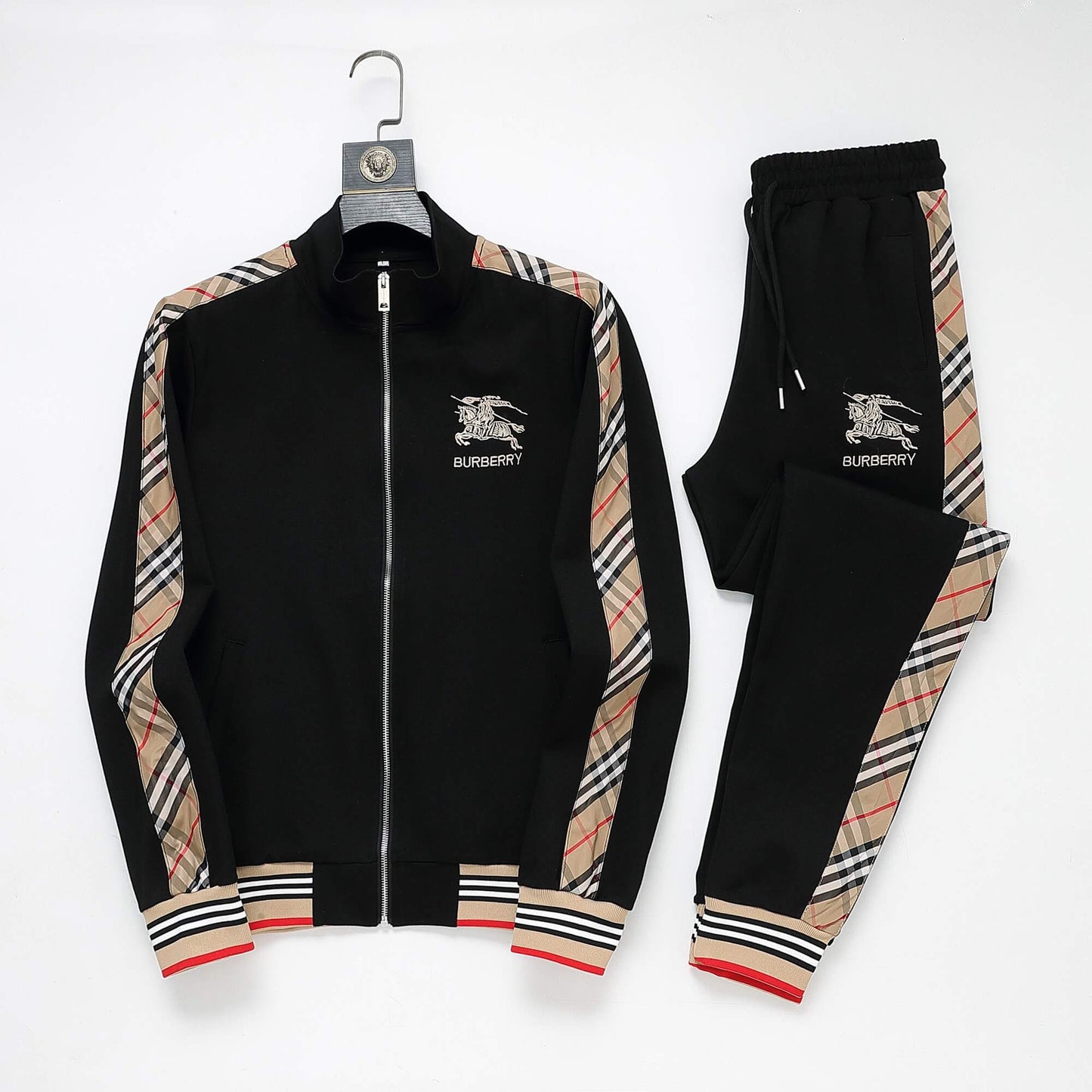 Burberry Vintage Check Tape EKD Technical Tracksuit Black CUSTOM
