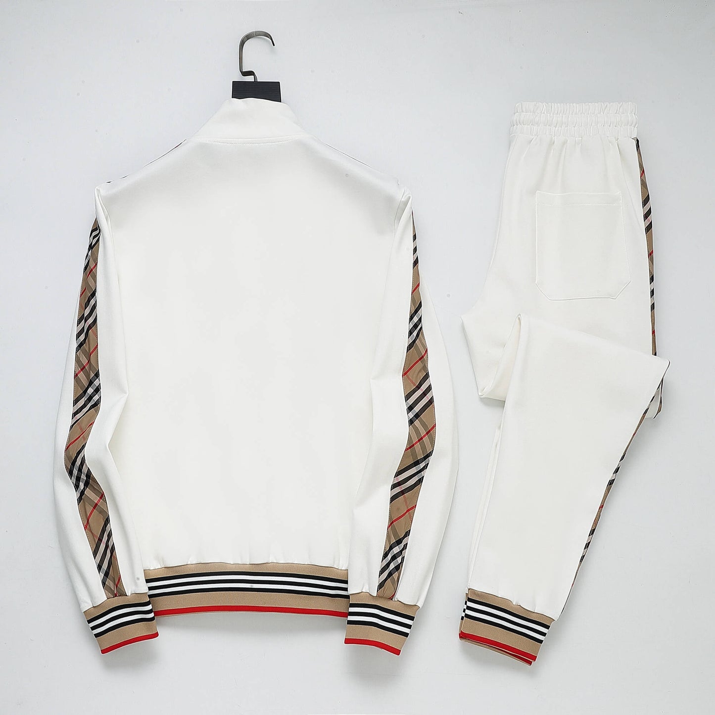 Burberry Vintage Check Tape EKD Technical Tracksuit White CUSTOM