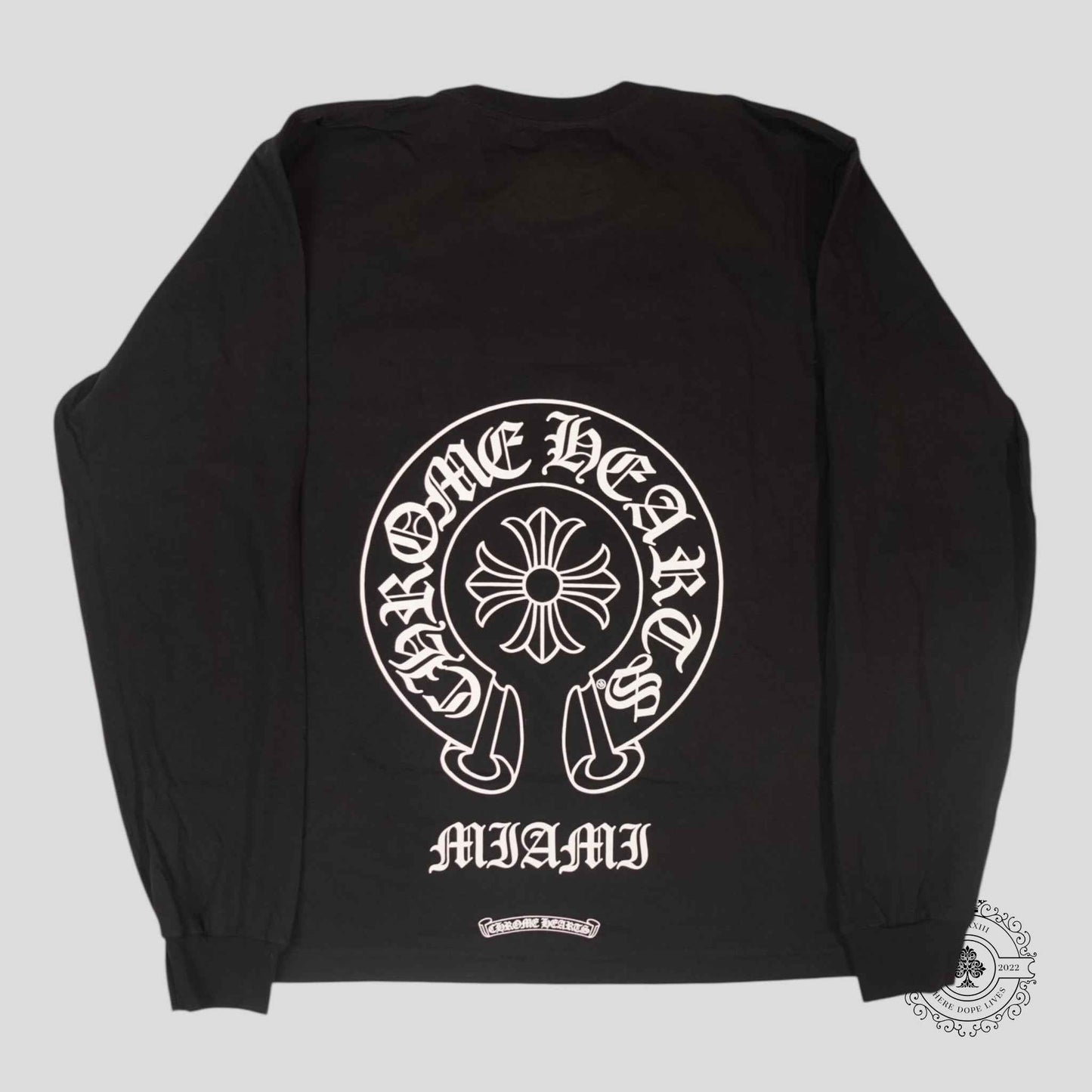 Chrome Hearts Miami Exclusive Horseshoe Logo Long Sleeve in Black