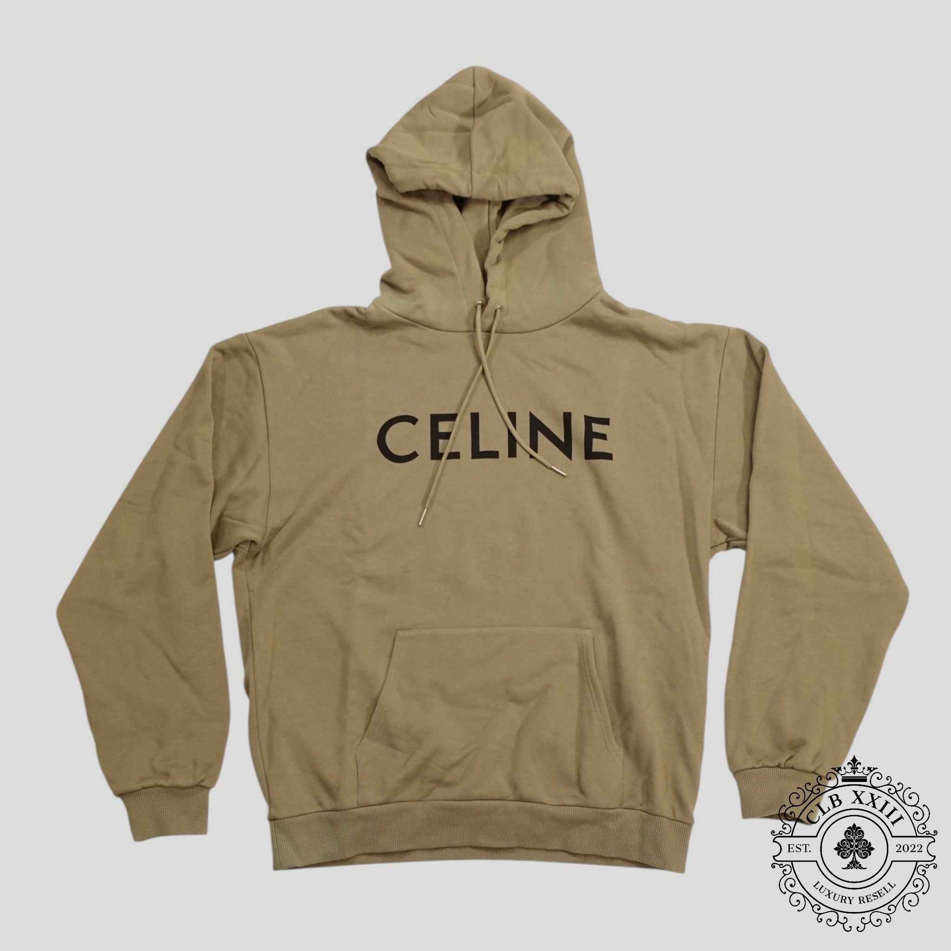 Celine Homme Logo Hoodie in Green