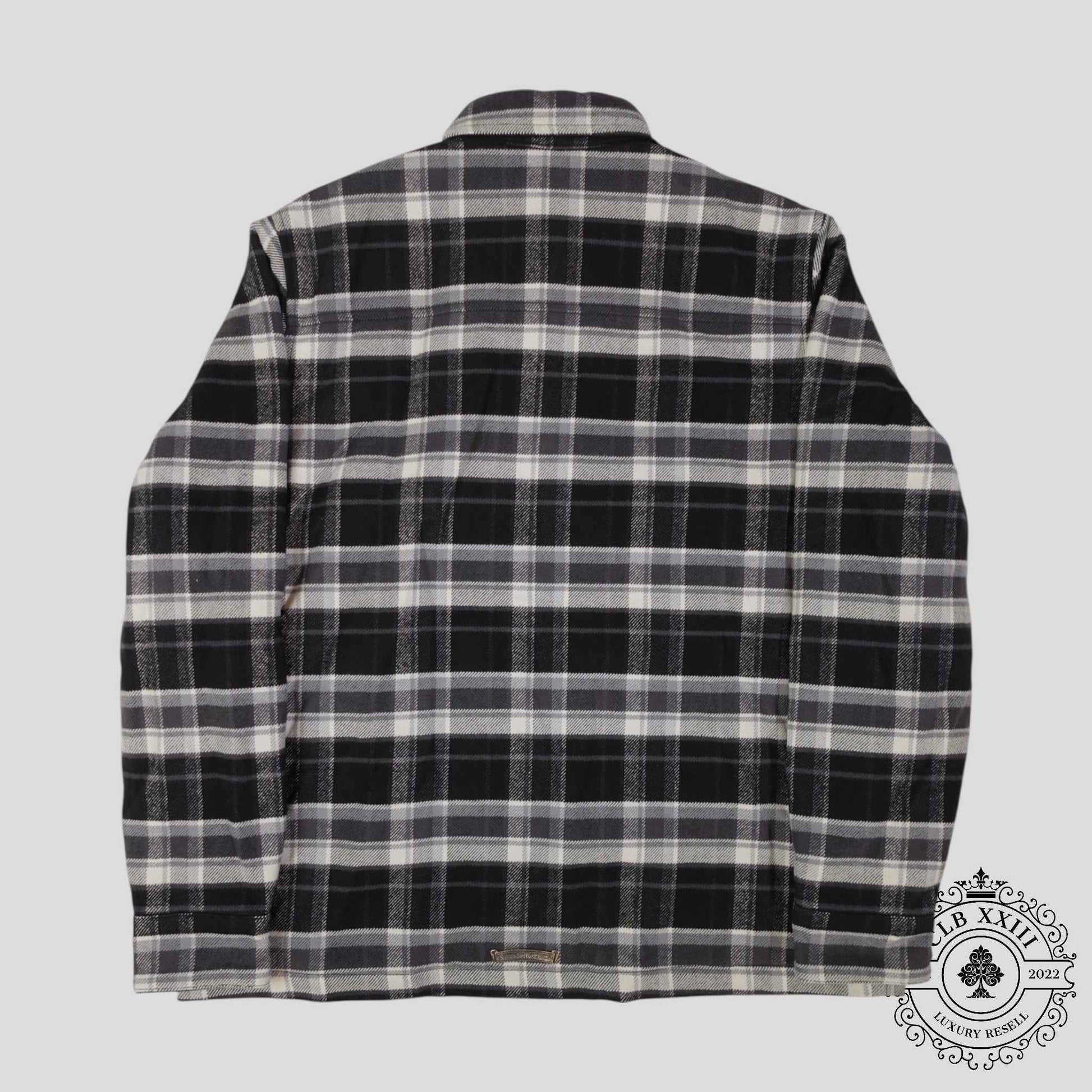 Chrome Hearts Padded Flannel Shirt in Black/White