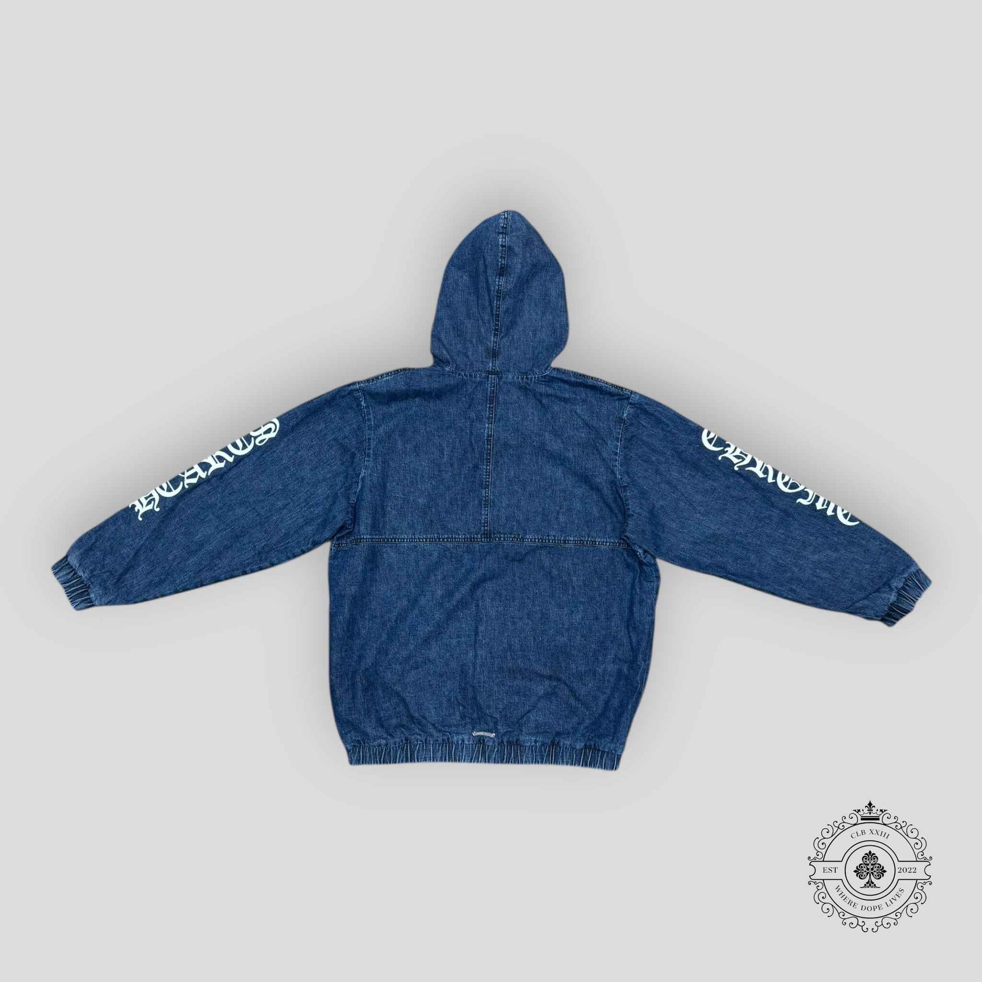 Chrome Hearts Denim Triple Cross Quarter Zip Hoodie