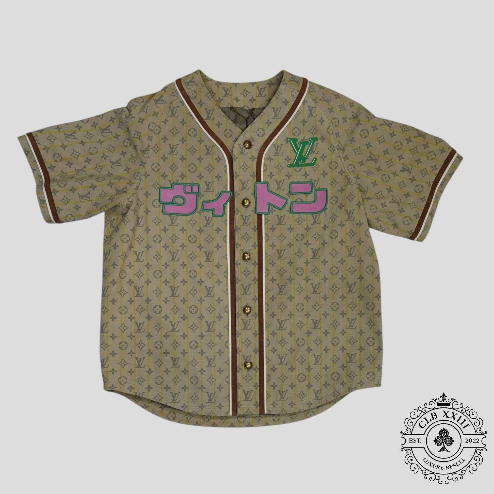 Louis Vuitton Leather Baseball Shirt in Tan