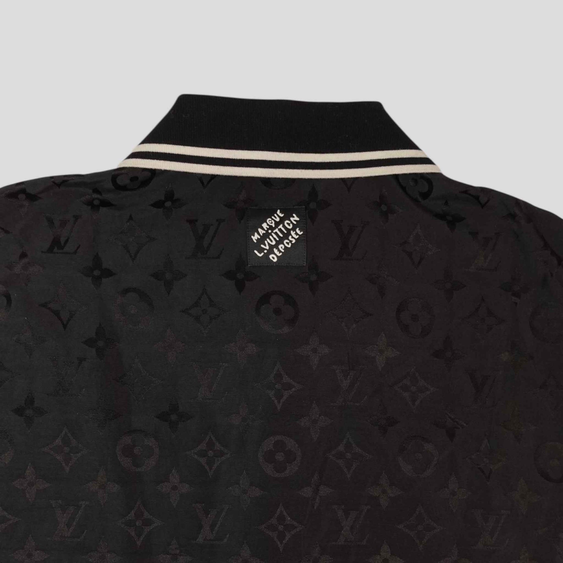 Louis Vuitton Monogram Moire Jacquard Silk Shirt in Black