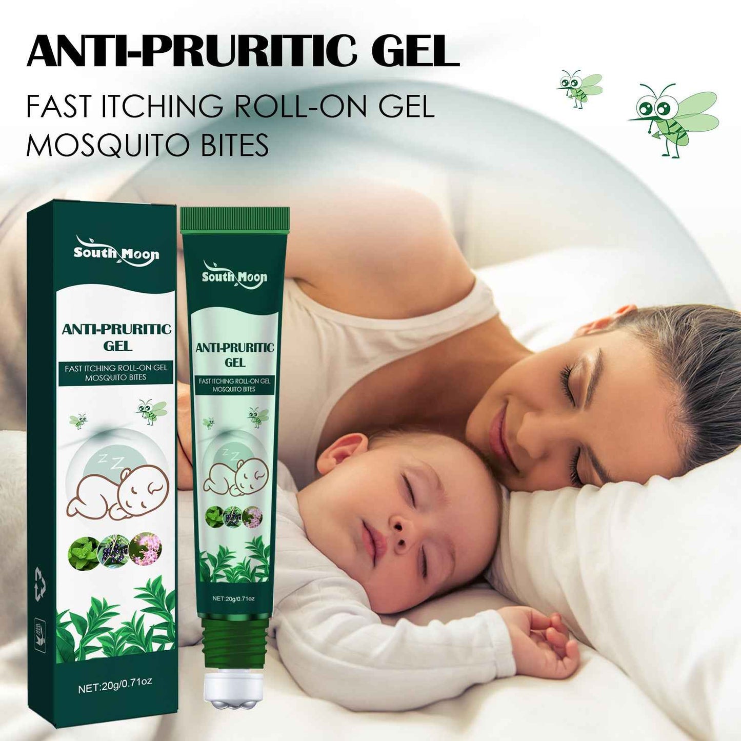 South Moon Anti-Mosquito Anti-Itch Ball, Gel Mosquito Bites Skin Itch Portable Relief Care Ball