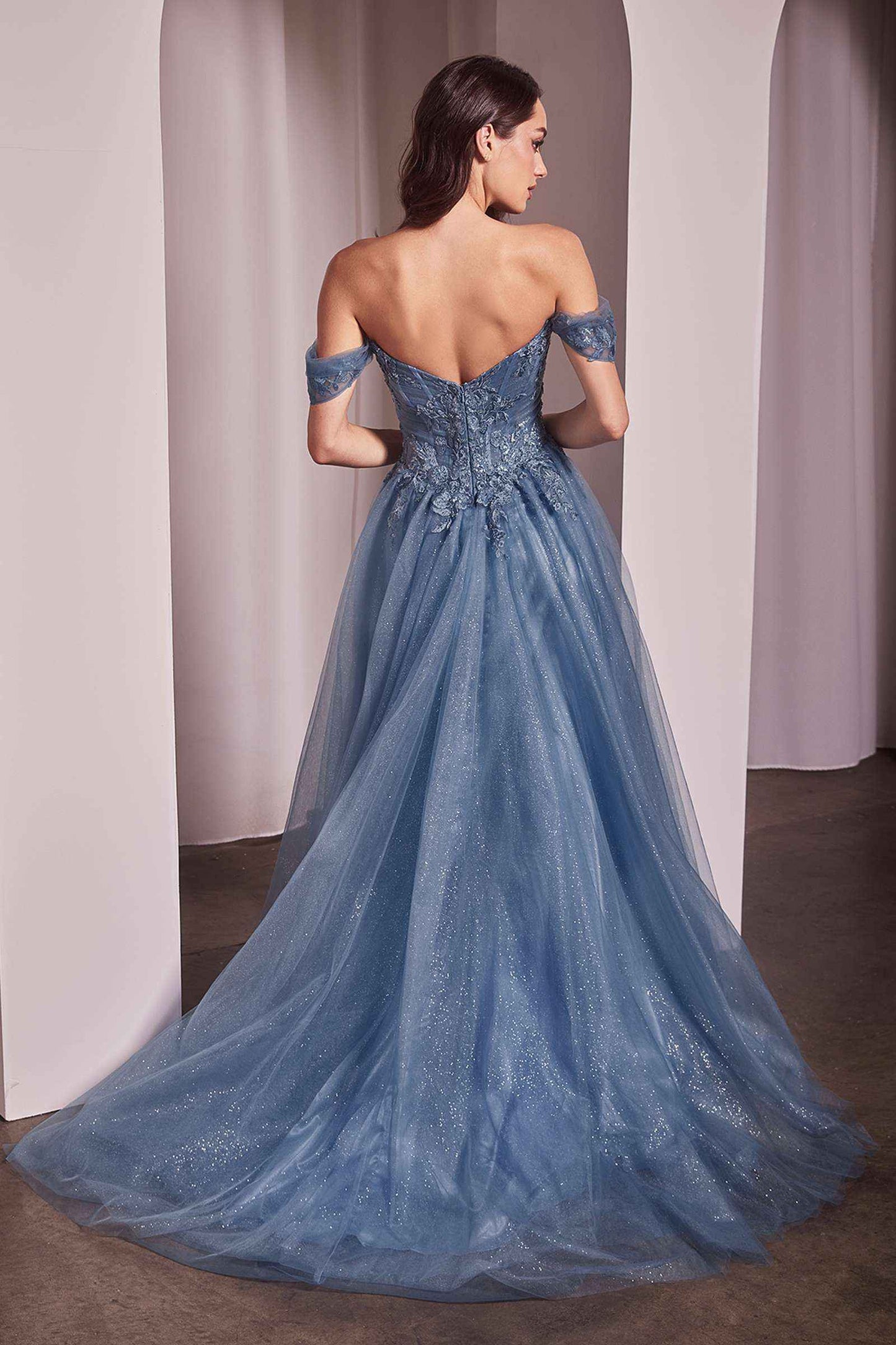 Ladivine CD799 Long Off The Shoulder A-Line Ball Gown