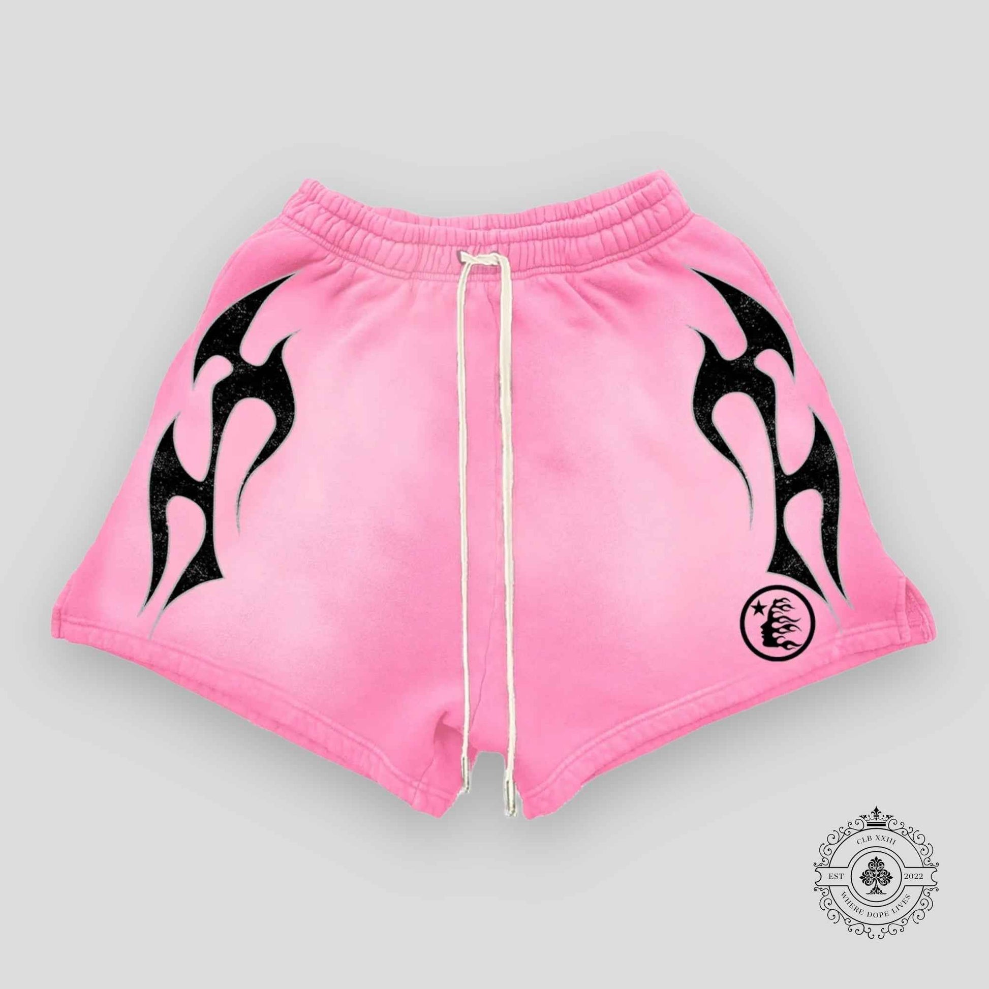 Hellstar Flame Shorts in Pink