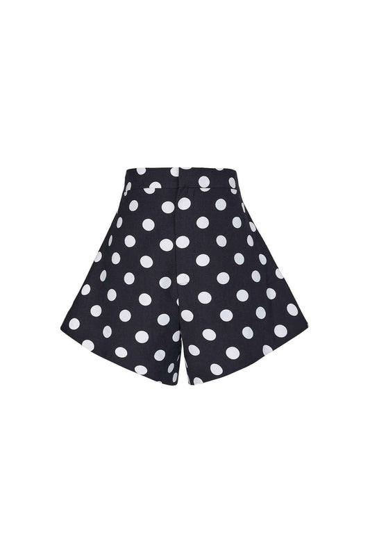 CHAGUARAMO SHORT IN BLACK POLKA DOTS