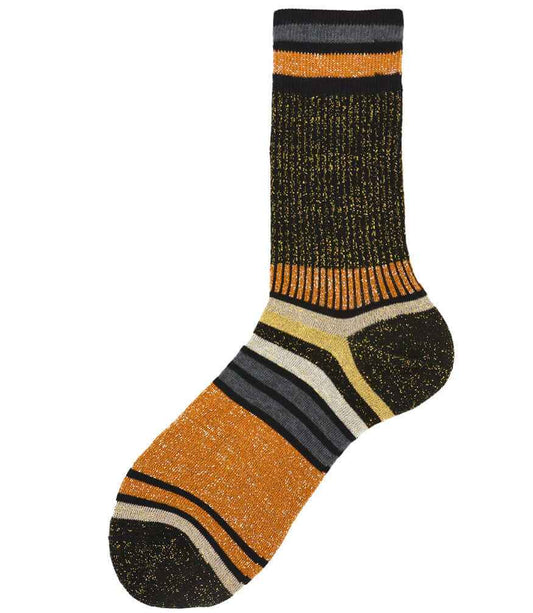 Alto Milano Orange Black Chapo Short Socks
