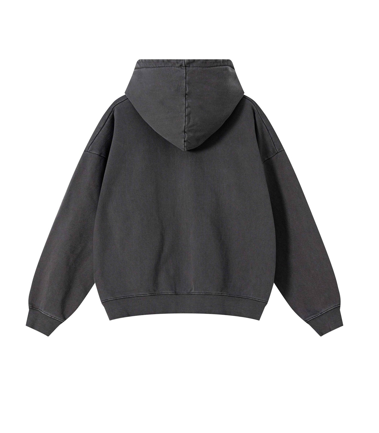 GREY VINTAGE WASH ZIP HOODIE