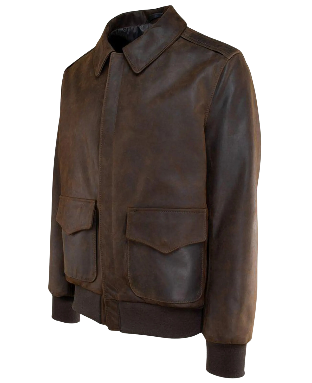 Men's Distressed Brown Lightweight Cowhide A-2 Flight Jacket