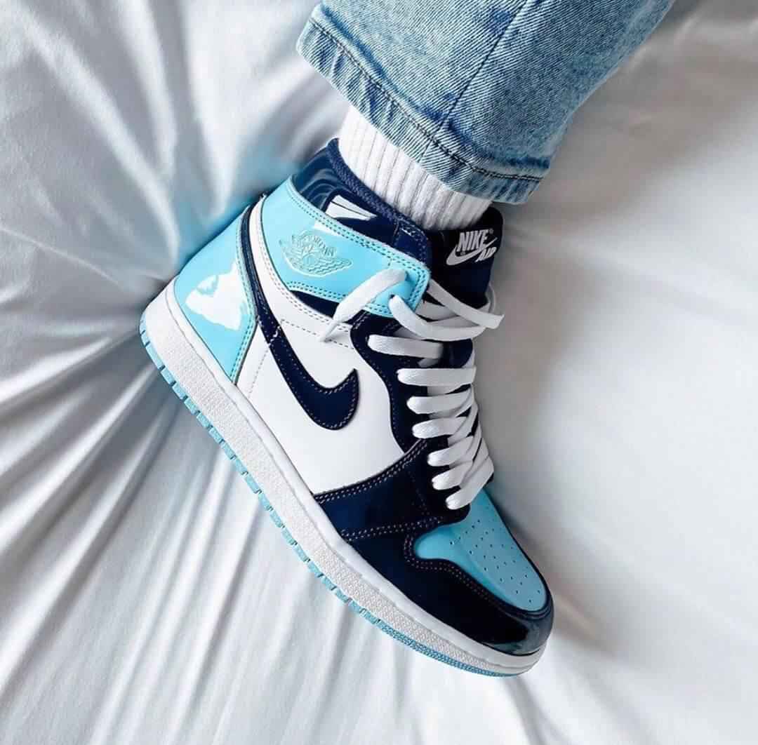 Custom Air Jordan 1 Blue Chill Sneakers SneakerNational