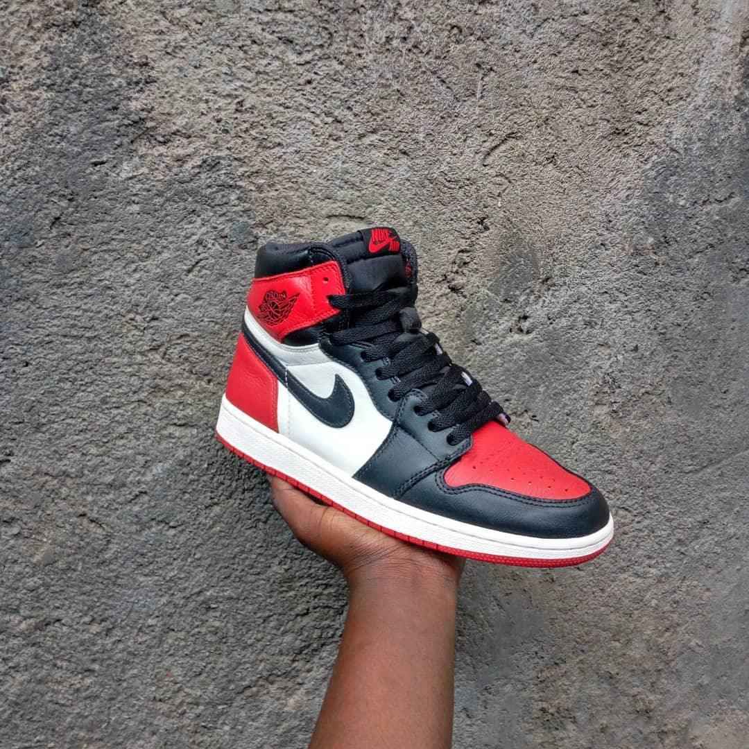 Custom Air Jordan 1 Bred Toe Sneakers SneakerNational
