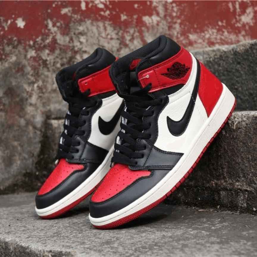 Custom Air Jordan 1 Bred Toe Sneakers SneakerNational