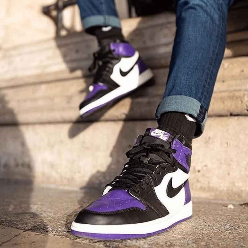 Custom Air Jordan 1 Court Purple Sneakers SneakerNational